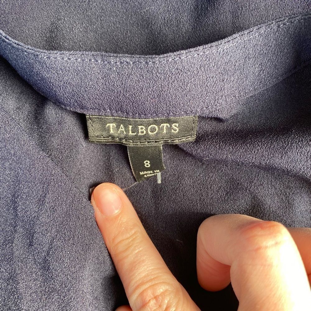 Talbots Navybutton Down Polyester Medium - image 4